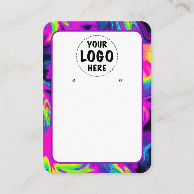 Your Logo Neon Geometric Earring Card Large (Front)