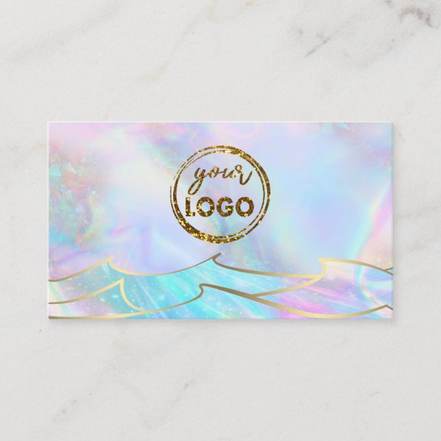 your logo ocean waves design business card (Front)