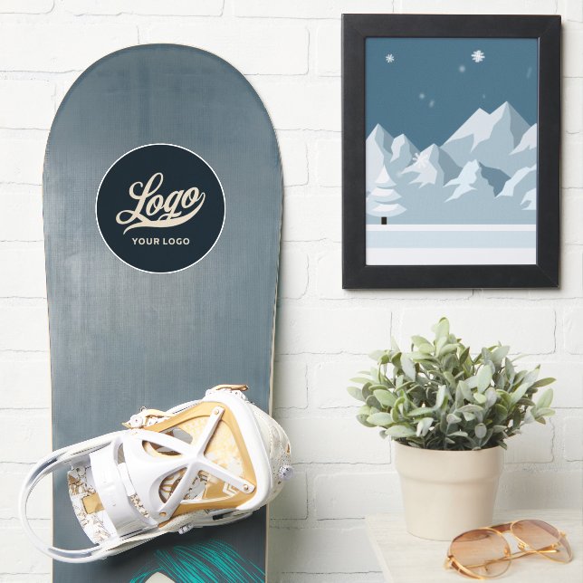 Your Logo on Blue Circle Snowboard Business Vinyl (Snowboard)