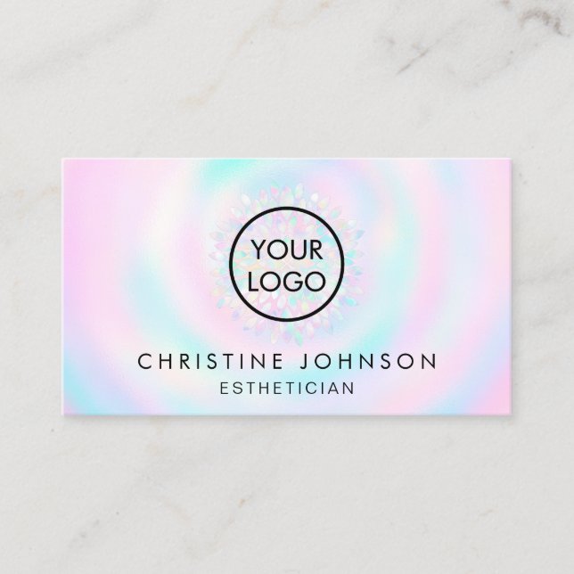 your logo on delicate pastel colours business card (Front)