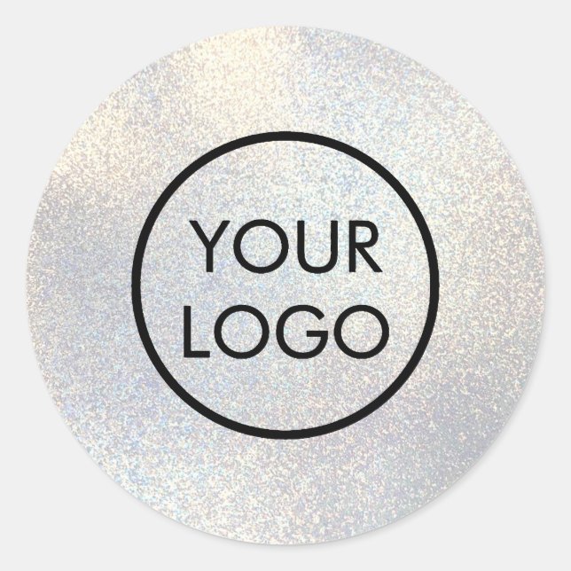 your logo on faux glitter classic round sticker (Front)