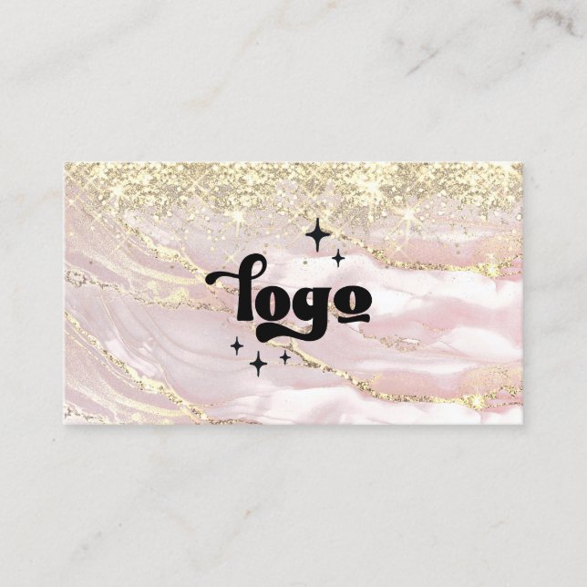 your logo on faux gold sparkle business card (Front)