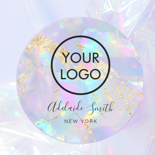 your logo on opal  classic round sticker (Creator Uploaded)