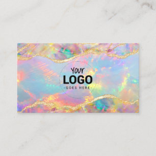 your logo on opal design business card