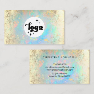 your logo on opal inspired background business card