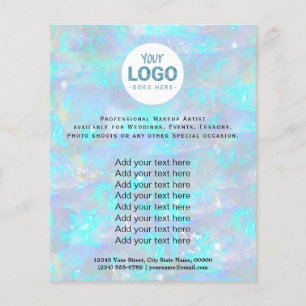 your logo on opal stone texture background flyer