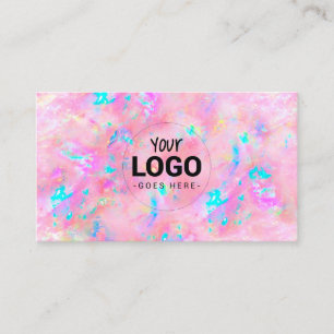 your logo on opal texture business card