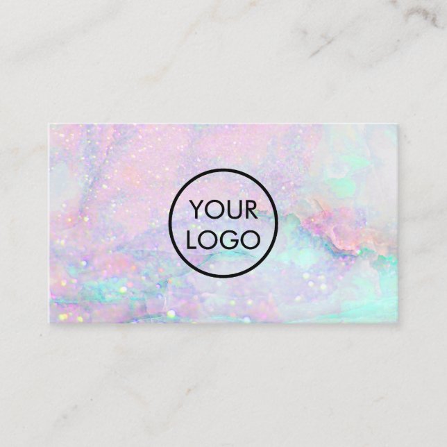 your logo on pastel gemstone texture business card (Front)