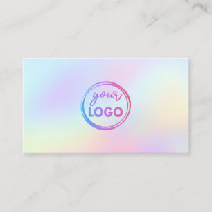 your logo on pastel gradient background business card