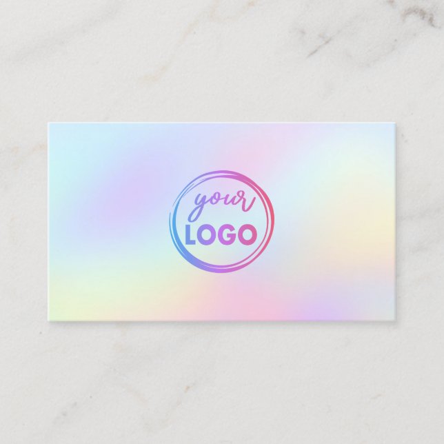 your logo on pastel gradient background business card (Front)