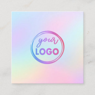 your logo on pastel gradient square business card
