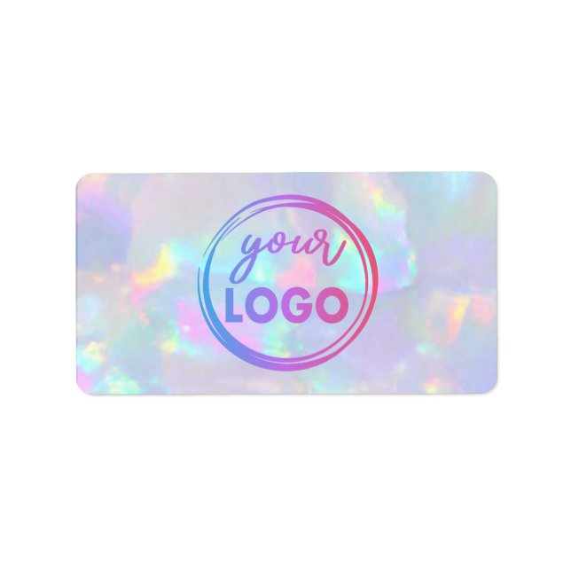 your logo on pastel opal gemstone label (Front)
