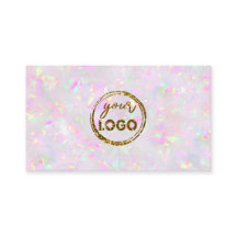 your logo on pastel opal mineral business card