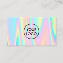 your logo on pastel simulated iridescence