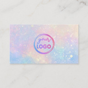 your logo on pastel watercolor business card