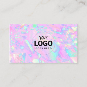 your logo on pink opal inspired texture  business card
