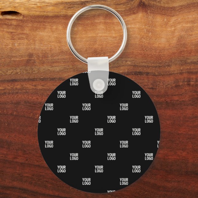 Your Logo or Any Image | Diagonal Stripes  Key Ring (Front)