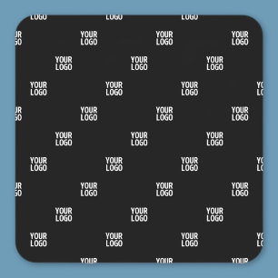 Your Logo or Any Image   Diagonal Stripes  Square Sticker