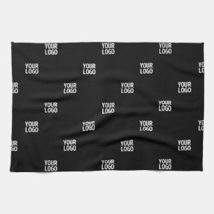 Your Logo or Any Image   Diagonal Stripes  Tea Towel