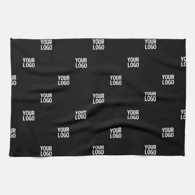 Your Logo or Any Image | Diagonal Stripes  Tea Towel (Horizontal)