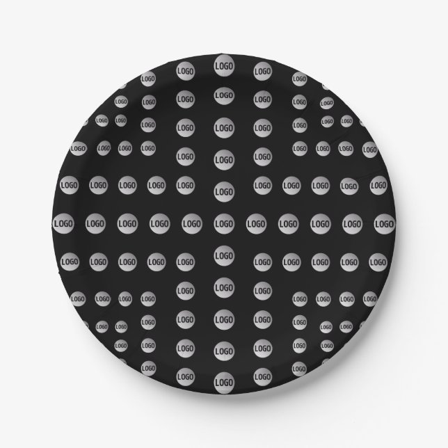 Your Logo or Any Image | Unique Modern Pattern  Paper Plate (Front)