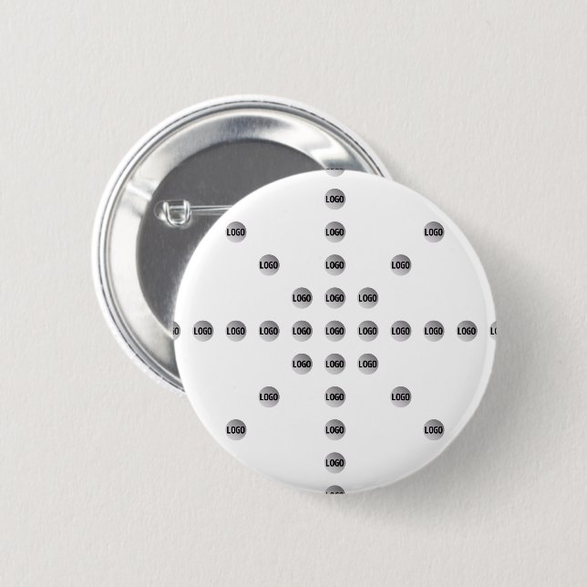 Your Logo or Any Uploaded Image | Star Pattern  6 Cm Round Badge (Front & Back)