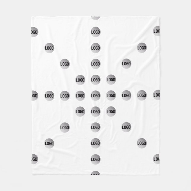 Your Logo or Any Uploaded Image | Star Pattern  Fleece Blanket (Front)