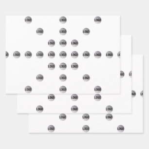 Your Logo or Any Uploaded Image Star Pattern Wrapping Paper Sheet