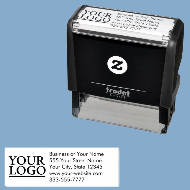 Your Logo or Art, DIY Name Address Phone Website Self-inking Stamp (Creator Uploaded)