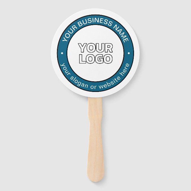 Your Logo or Design & Customisable Circular Text Hand Fan (Front)