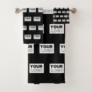 Your Logo or Design   Editable Colour Background  Bath Towel Set