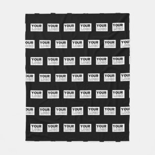 Your Logo or Design   Editable Colour Background  Fleece Blanket