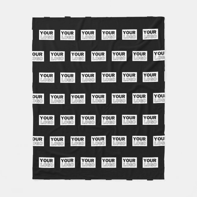 Your Logo or Design | Editable Colour Background  Fleece Blanket (Front)