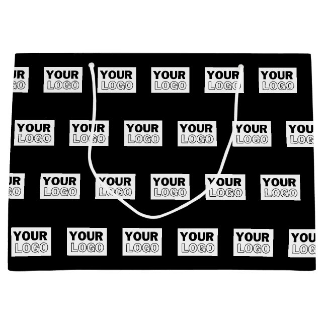 Your Logo or Design | Editable Colour Background  Large Gift Bag (Front)