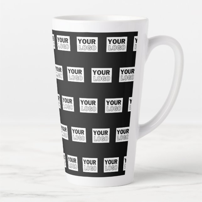 Your Logo or Design | Editable Colour Background  Latte Mug (Right)