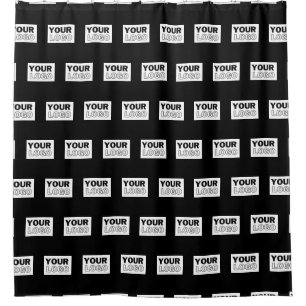 Your Logo or Design   Editable Colour Background  Shower Curtain