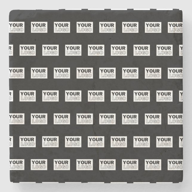 Your Logo or Design | Editable Colour Background  Stone Coaster (Front)