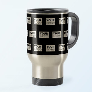 Your Logo or Design   Editable Colour Background  Travel Mug