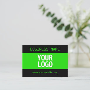 Your Logo or Image   Black & Bright Green Card