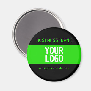 Your Logo or Image Black & Bright Green Magnet