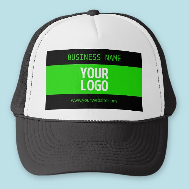 Your Logo or Image | Black & Bright Green Trucker Hat (Creator Uploaded)
