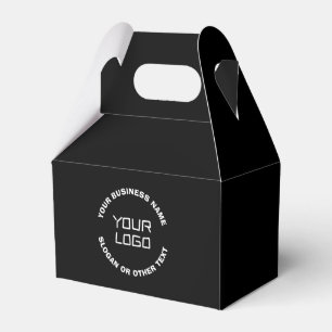 Your Logo or Image & Editable Text Black & White Favour Box
