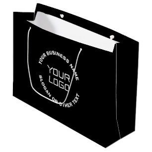 Your Logo or Image & Editable Text Black & White Large Gift Bag