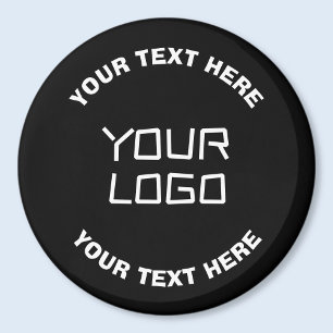 Your Logo or Image & Editable Text   Black & White Magnet