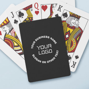 Your Logo or Image & Editable Text   Black & White Playing Cards