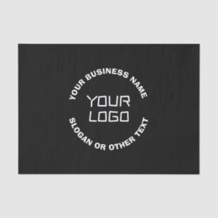 Your Logo or Image & Editable Text   Black & White Tissue Paper