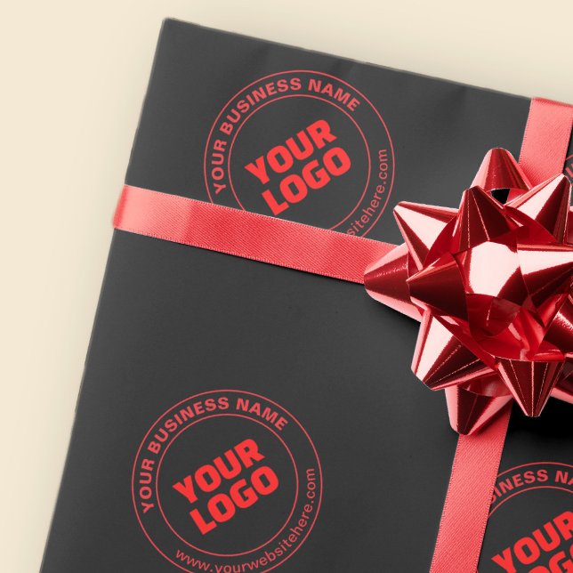 Your Logo or Image & Editable Text, Red or DIY Wrapping Paper (Creator Uploaded)