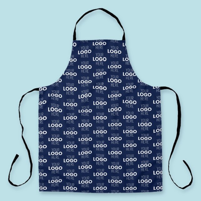 Your Logo or Image Repeating Pattern | Navy Blue Apron (Creator Uploaded)