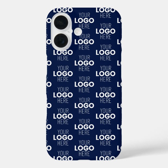 Your Logo or Image Repeating Pattern | Navy Blue Case-Mate iPhone Case (Back)