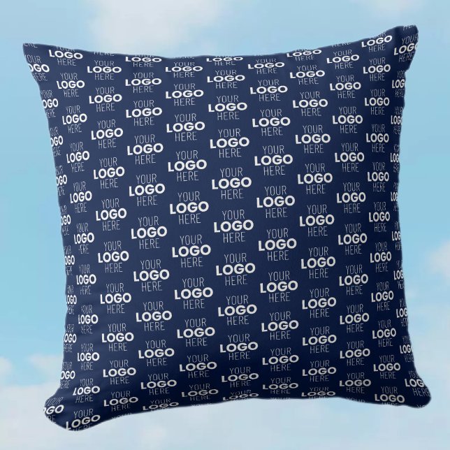 Your Logo or Image Repeating Pattern | Navy Blue Cushion (Creator Uploaded)
